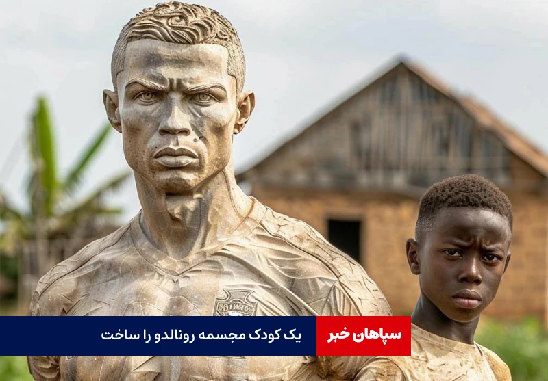 مجسمه جالب کریستیانو رونالدو از سنگ