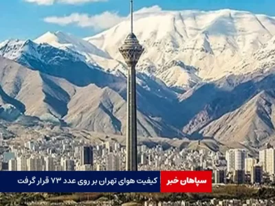 کیفیت هوای تهران بر روی عدد ۷۳ قرار گرفت