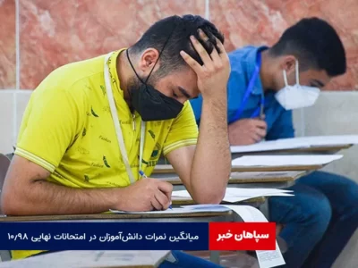 میانگین نمرات دانش‌آموزان در امتحانات نهایی ۱۰.۹۸