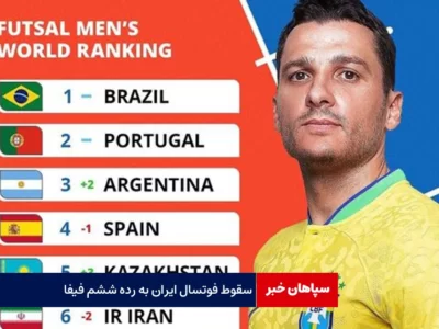 سقوط فوتسال ایران به رده ششم فیفا