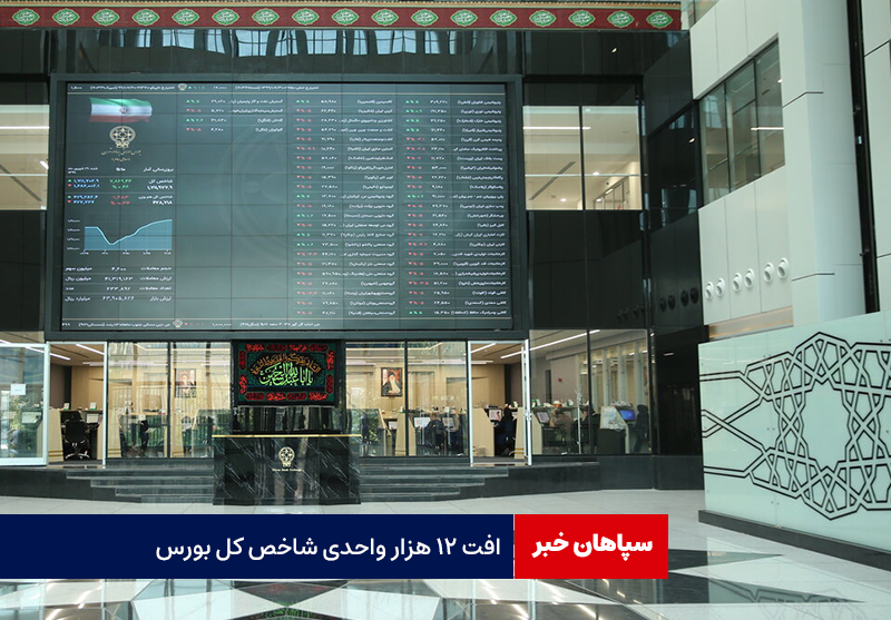 افت ۱۲ هزار واحدی شاخص کل بورس