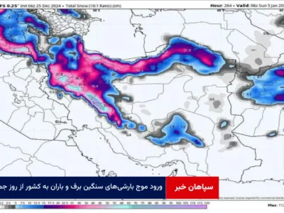 ورود موج بارشی‌های سنگین برف و باران به کشور از روز جمعه