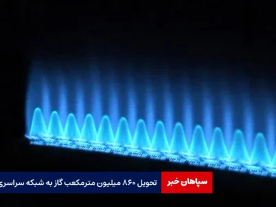 تحویل ۸۶۰ میلیون مترمکعب گاز به شبکه سراسری