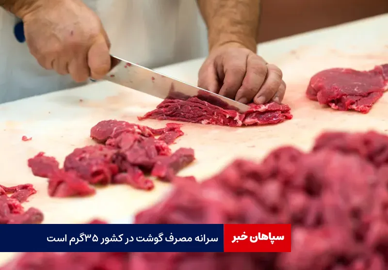 سرانه مصرف گوشت در کشور ۳۵ گرم است