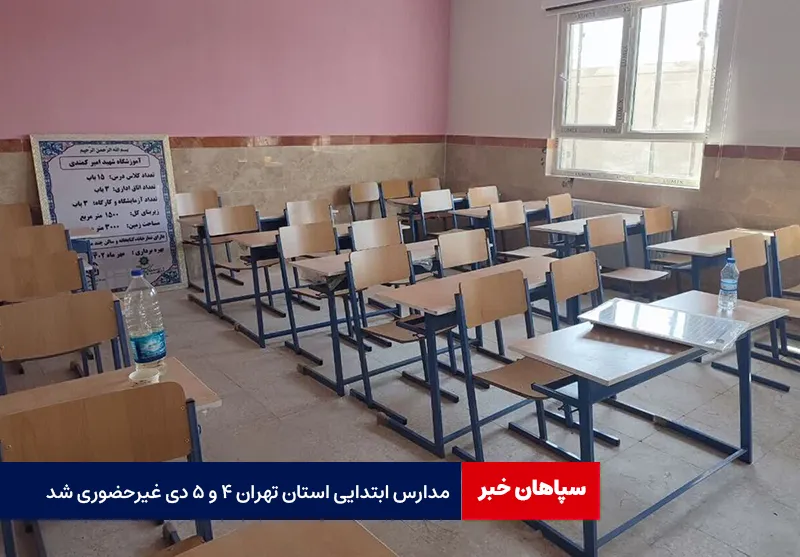 مدارس ابتدایی استان تهران ۴ و ۵ دی غیرحضوری شد