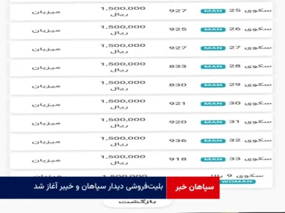 بلیت‌ فروشی دیدار سپاهان و خیبر آغاز شد