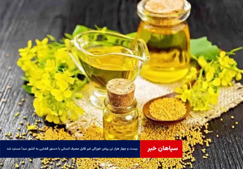 ۴۴ هزار تن روغن خوراکی غیر قابل مصرف انسانی با دستور قضایی به کشور مبدأ مسترد شد