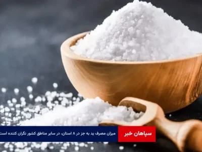 میزان مصرف ید به جز در ۸ استان، در سایر مناطق کشور نگران کننده است