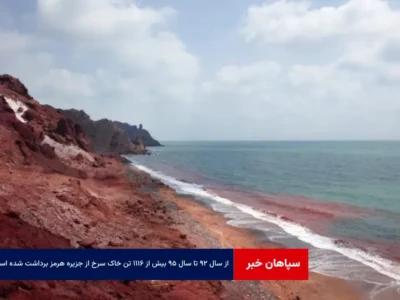 از سال ۹۲ تا سال ۹۵ بیش از ۱۱۱۶ تن خاک سرخ از جزیره هرمز برداشت شده است
