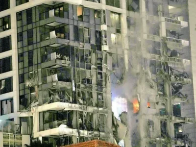 ویدئو محل برخورد موشک‌های ایرانی