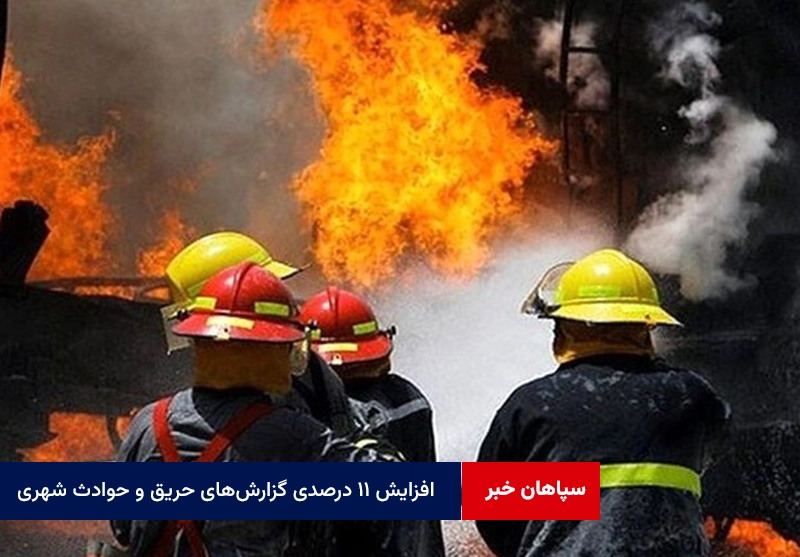 افزایش ۱۱ درصدی گزارش‌های حریق و حوادث شهری