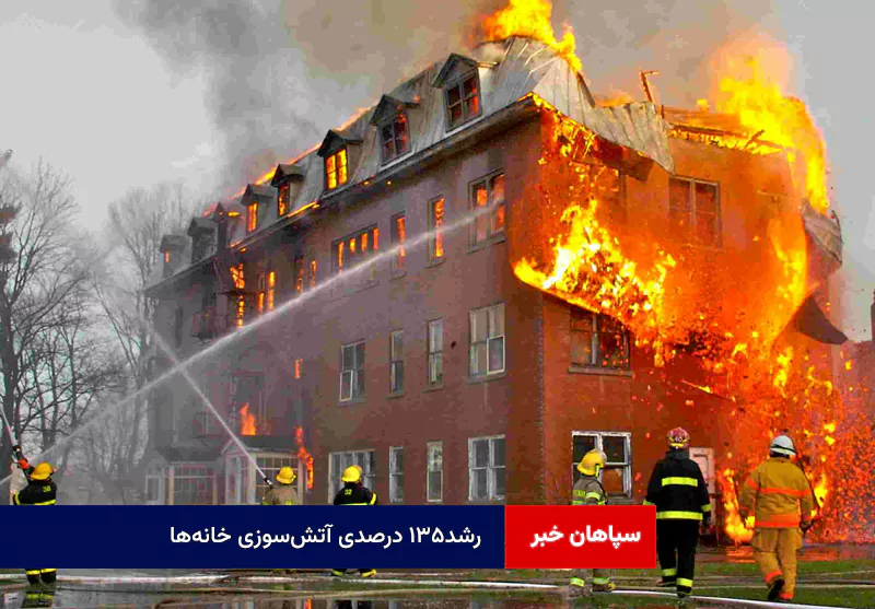 رشد۱۳۵ درصدی آتشسوزی خانهها
