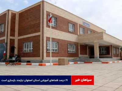 ۱۹ درصد فضاهای آموزشی استان اصفهان نیازمند بازسازی است