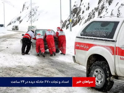 امداد و نجات ۶۷۰ حادثه دیده در ۲۴ ساعت