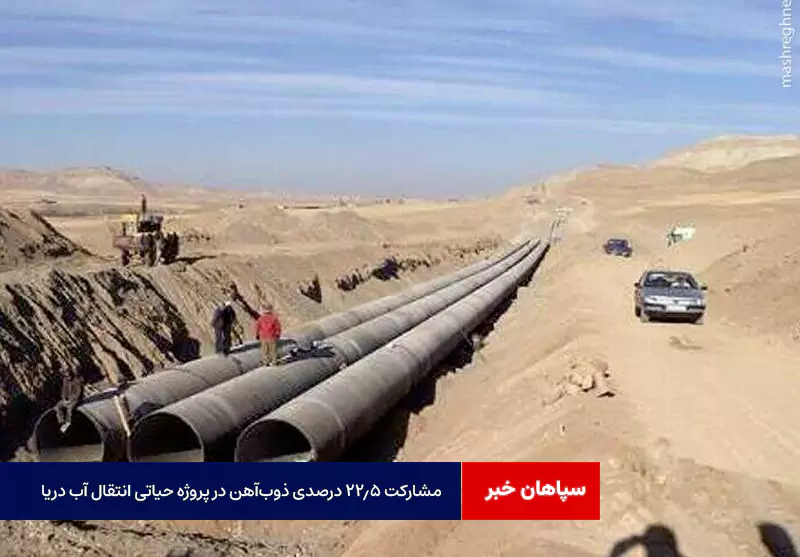 مشارکت ۲۲.۵ درصدی ذوب‌آهن در پروژه حیاتی انتقال آب دریا