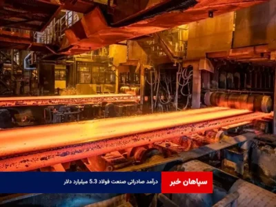 درآمد صادراتی صنعت فولاد ۵.۳ میلیارد دلار