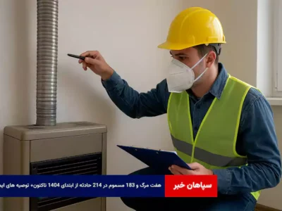 ۷ مرگ و ۱۸۳ مسموم در ۲۱۴ حادثه از ابتدای ۱۴۰۴ تاکنون+ توصیه های ایمنی