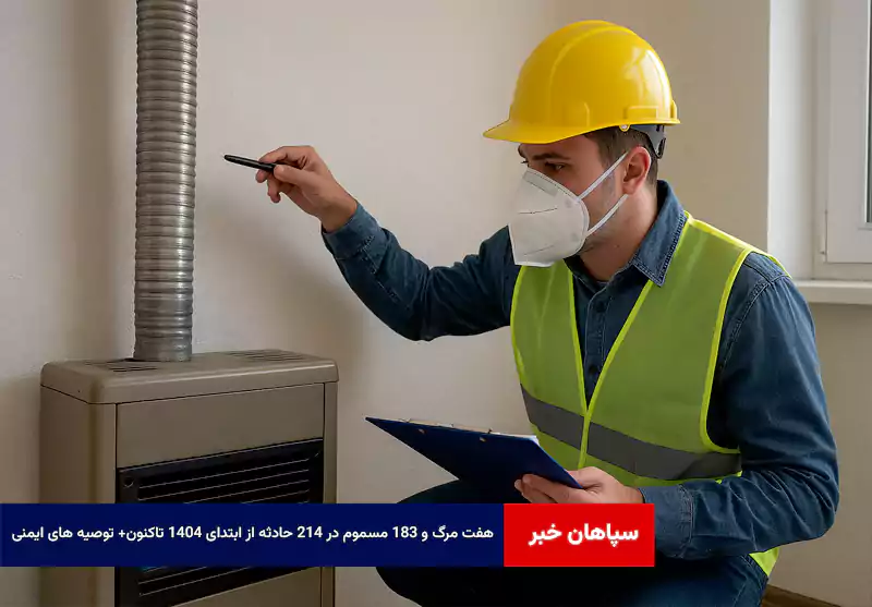 ۷ مرگ و ۱۸۳ مسموم در ۲۱۴ حادثه از ابتدای ۱۴۰۴ تاکنون+ توصیه های ایمنی