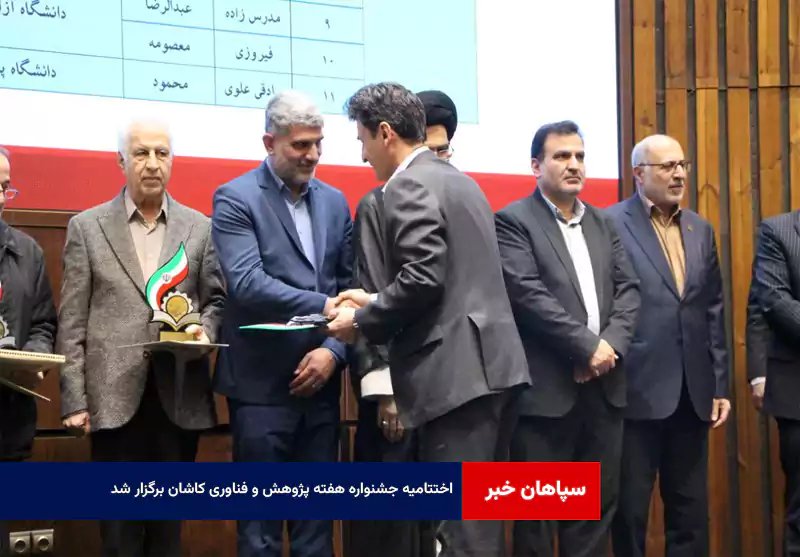 اختتامیه جشنواره هفته پژوهش و فناوری کاشان برگزار شد