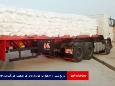 توزیع بیش از ۶ هزار تن کود یارانه‌ای در اصفهان طی آبان‌ماه ۱۴۰۴
