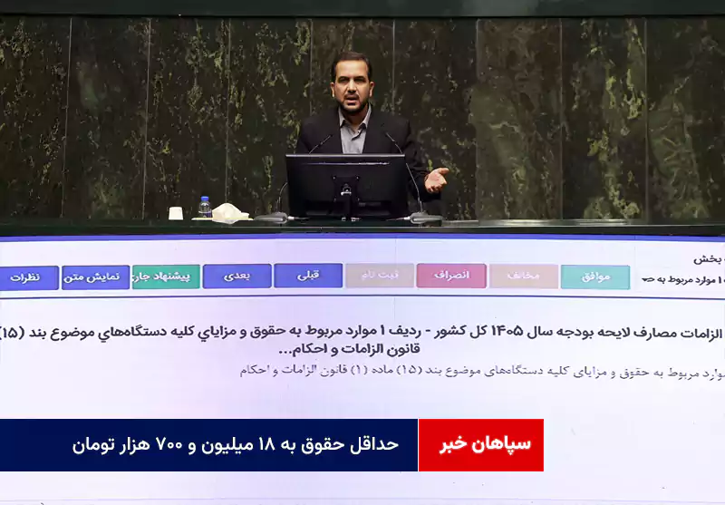 حداقل حقوق به ۱۸ میلیون و ۷۰۰ هزار تومان