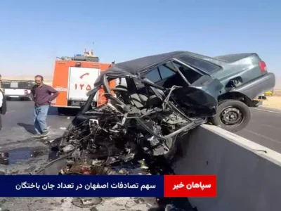 سهم تصادفات اصفهان در تعداد جان باختگان