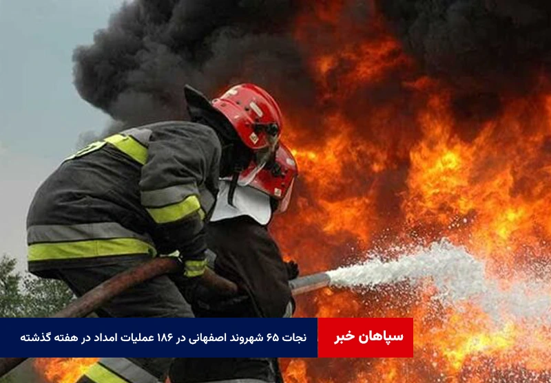 نجات ۶۵ شهروند اصفهانی در ۱۸۶ عملیات امداد و اطفای حریق طی هفته گذشته