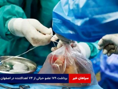 برداشت ۱۷۹ عضو حیاتی از ۷۴ اهداکننده در اصفهان