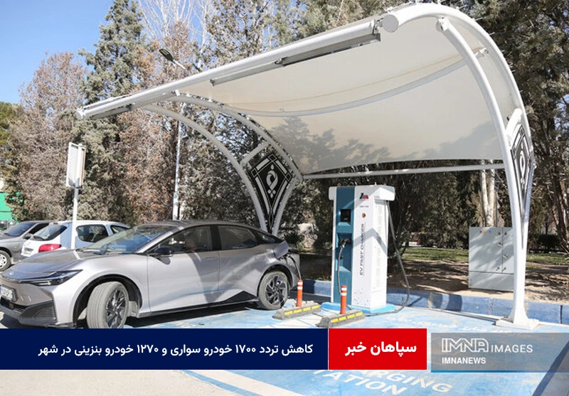 کاهش تردد ۱۷۰۰ خودرو سواری و ۱۲۷۰ خودرو بنزینی در شهر