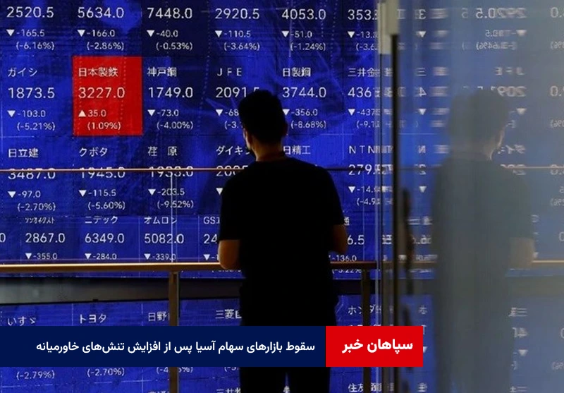 سقوط بازارهای سهام آسیا پس از افزایش تنش‌های خاورمیانه