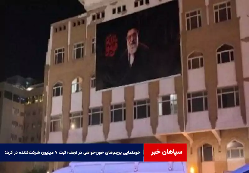 خودنمایی پرچمهای خونخواهی در نجف؛ ثبت ۷ میلیون شرکتکننده در کربلا