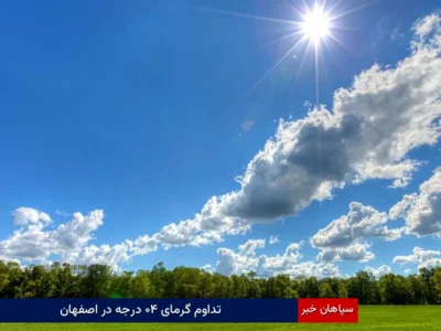 تداوم گرمای ۴۰ درجه در اصفهان؛ هوای استان تا اوایل هفته آینده پایدار می‌ماند
