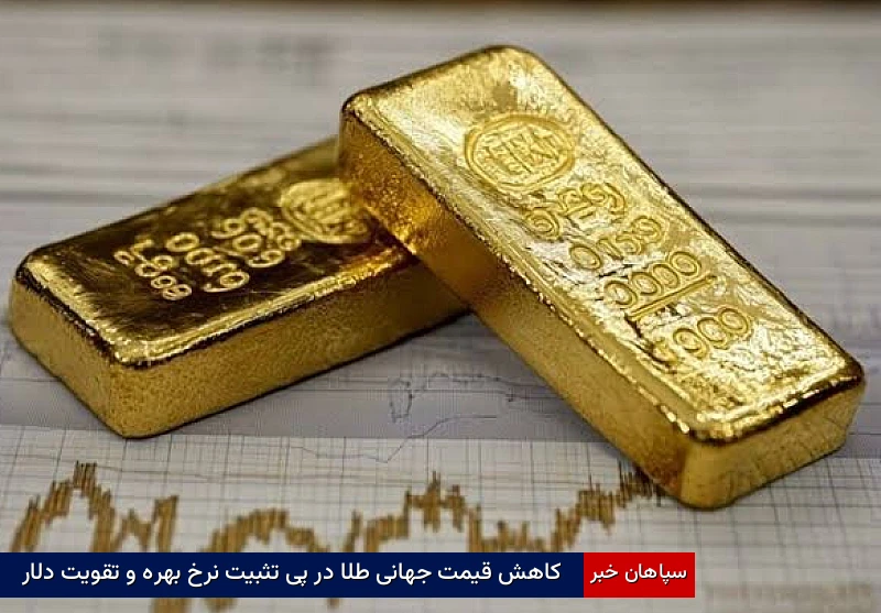 کاهش قیمت جهانی طلا در پی تثبیت نرخ بهره و تقویت دلار